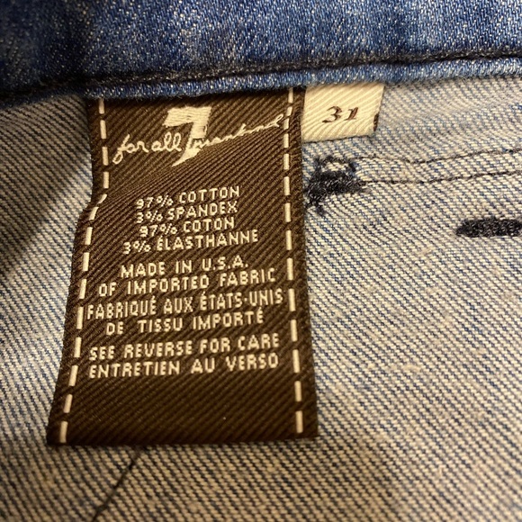 7 For All Mankind Two Tone Vintage Mid-Rise Jean Shorts  [069] - Picture 3 of 4